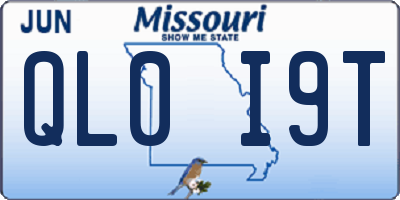 MO license plate QL0I9T