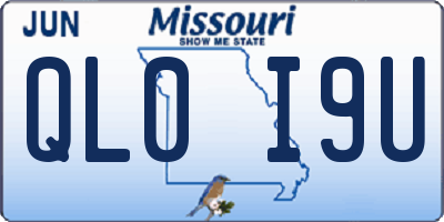 MO license plate QL0I9U