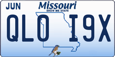 MO license plate QL0I9X