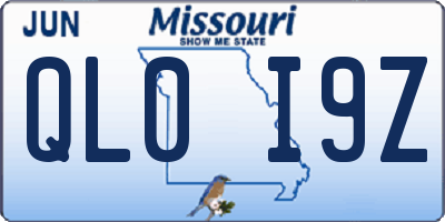MO license plate QL0I9Z