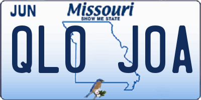 MO license plate QL0J0A