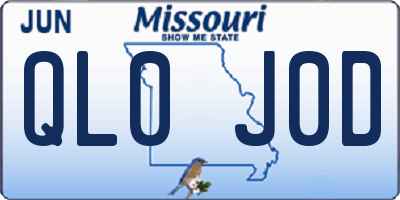MO license plate QL0J0D