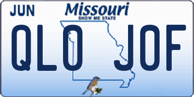 MO license plate QL0J0F