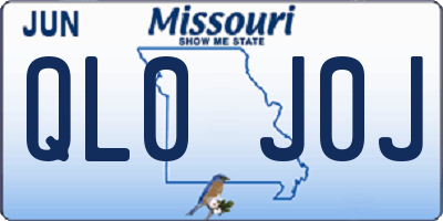MO license plate QL0J0J