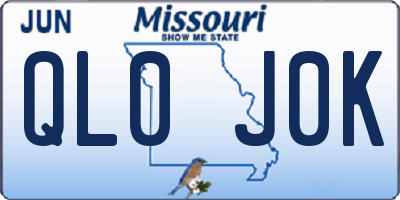 MO license plate QL0J0K