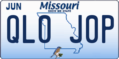 MO license plate QL0J0P