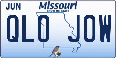 MO license plate QL0J0W