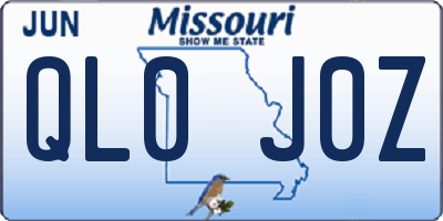 MO license plate QL0J0Z