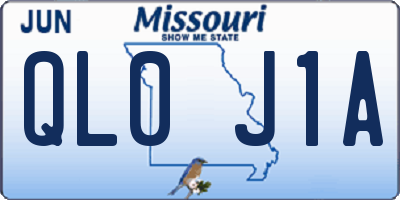 MO license plate QL0J1A
