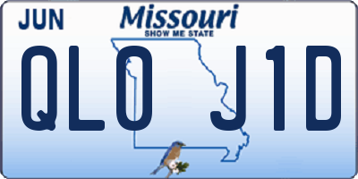 MO license plate QL0J1D