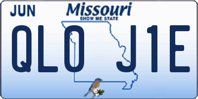 MO license plate QL0J1E