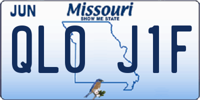 MO license plate QL0J1F