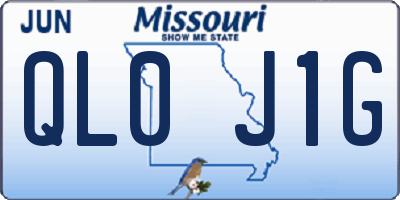 MO license plate QL0J1G