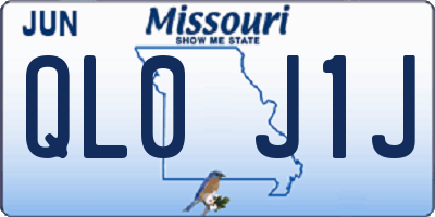 MO license plate QL0J1J