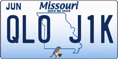 MO license plate QL0J1K