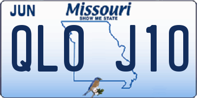 MO license plate QL0J1O