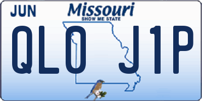 MO license plate QL0J1P