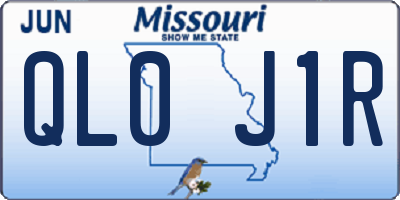 MO license plate QL0J1R