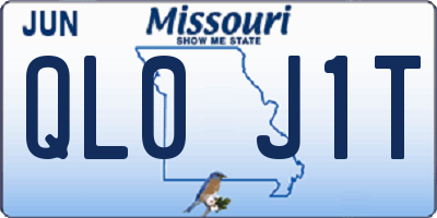 MO license plate QL0J1T