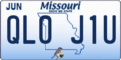 MO license plate QL0J1U
