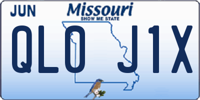 MO license plate QL0J1X