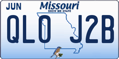 MO license plate QL0J2B