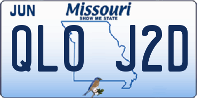MO license plate QL0J2D