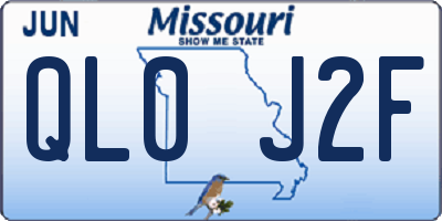 MO license plate QL0J2F