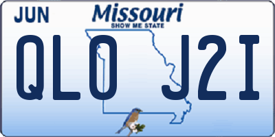 MO license plate QL0J2I