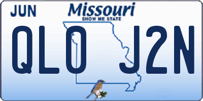 MO license plate QL0J2N