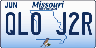 MO license plate QL0J2R