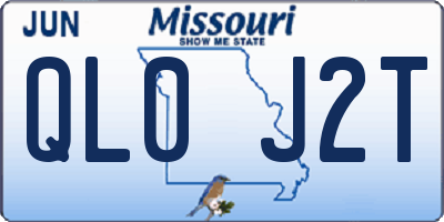 MO license plate QL0J2T