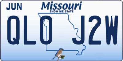 MO license plate QL0J2W