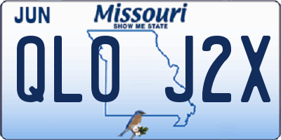 MO license plate QL0J2X
