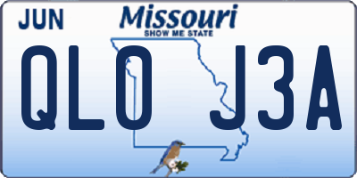 MO license plate QL0J3A