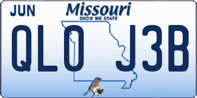 MO license plate QL0J3B