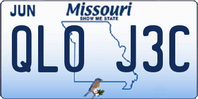 MO license plate QL0J3C
