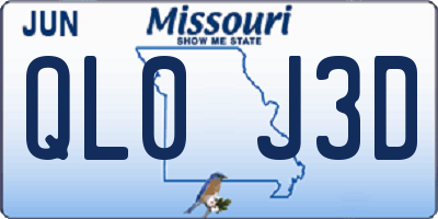 MO license plate QL0J3D
