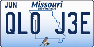 MO license plate QL0J3E