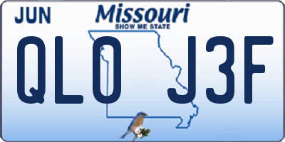 MO license plate QL0J3F