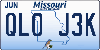 MO license plate QL0J3K