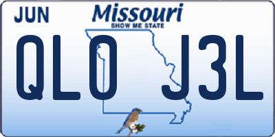 MO license plate QL0J3L