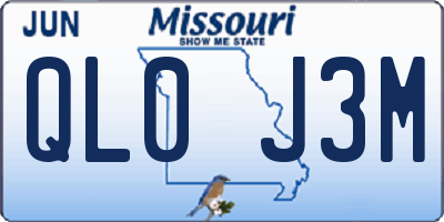 MO license plate QL0J3M