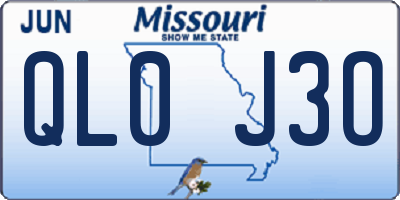 MO license plate QL0J3O
