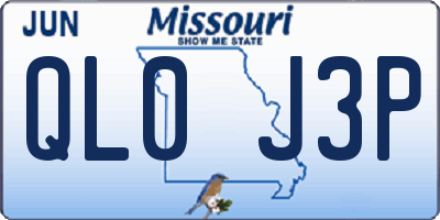MO license plate QL0J3P