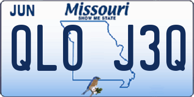 MO license plate QL0J3Q