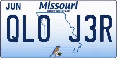 MO license plate QL0J3R