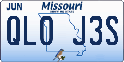 MO license plate QL0J3S