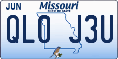 MO license plate QL0J3U