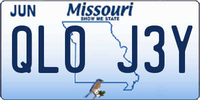 MO license plate QL0J3Y